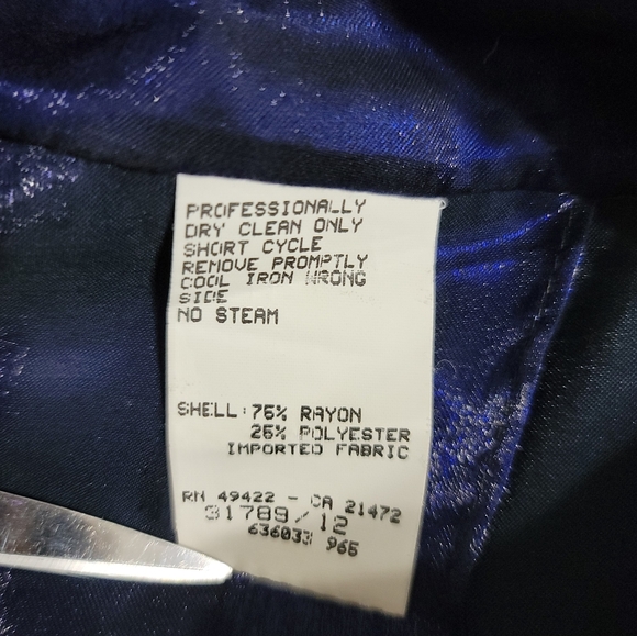 Gunne Sax Jessica McClintock Blue Sparkle Sleeveless Rhinestone Gown Formal Prom - Picture 7 of 10